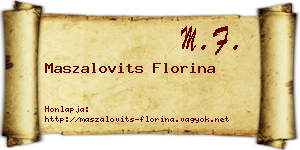 Maszalovits Florina névjegykártya